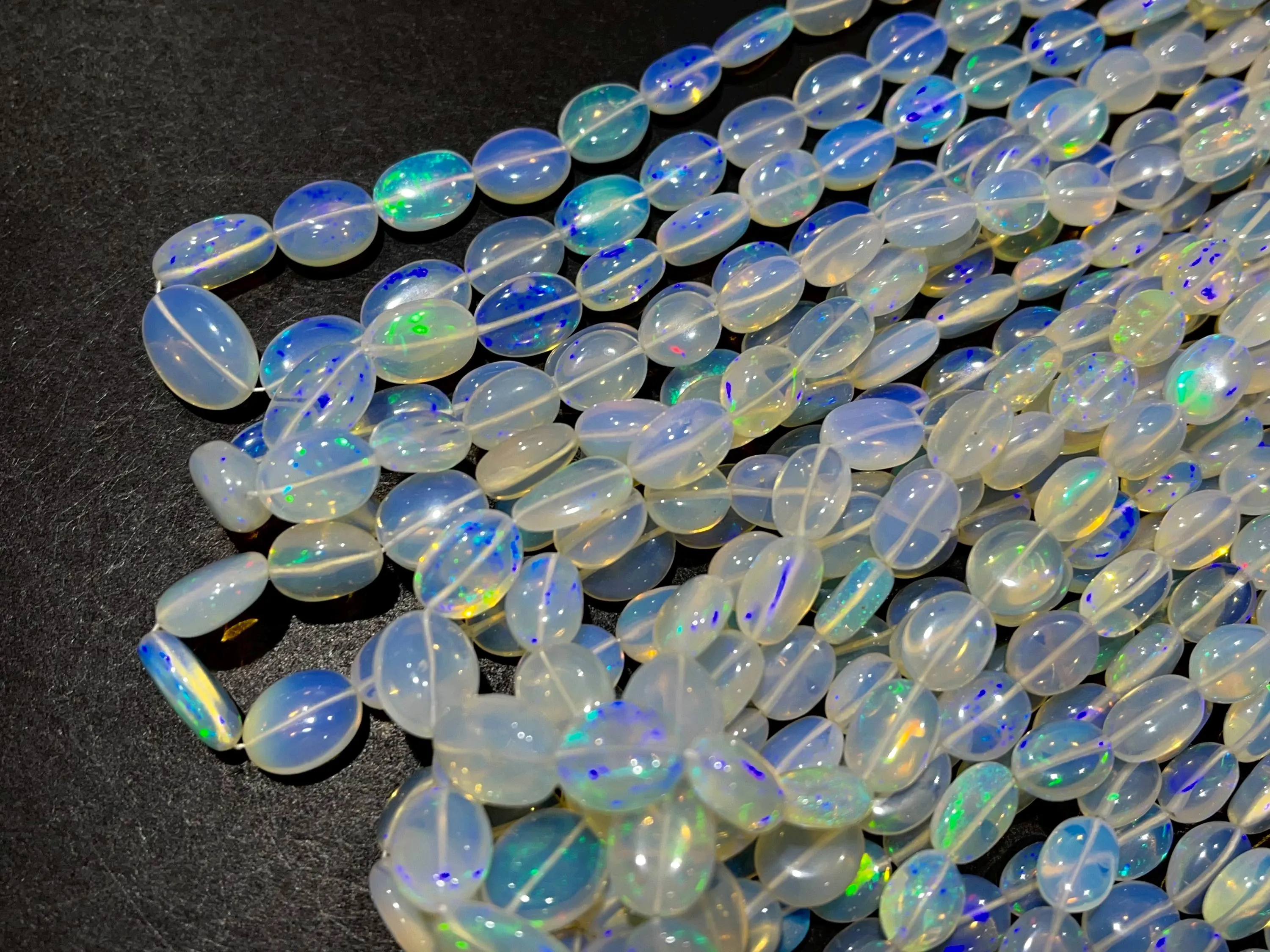 Natural Ethiopian Opal Smooth Oval Shape Beads bunch-3