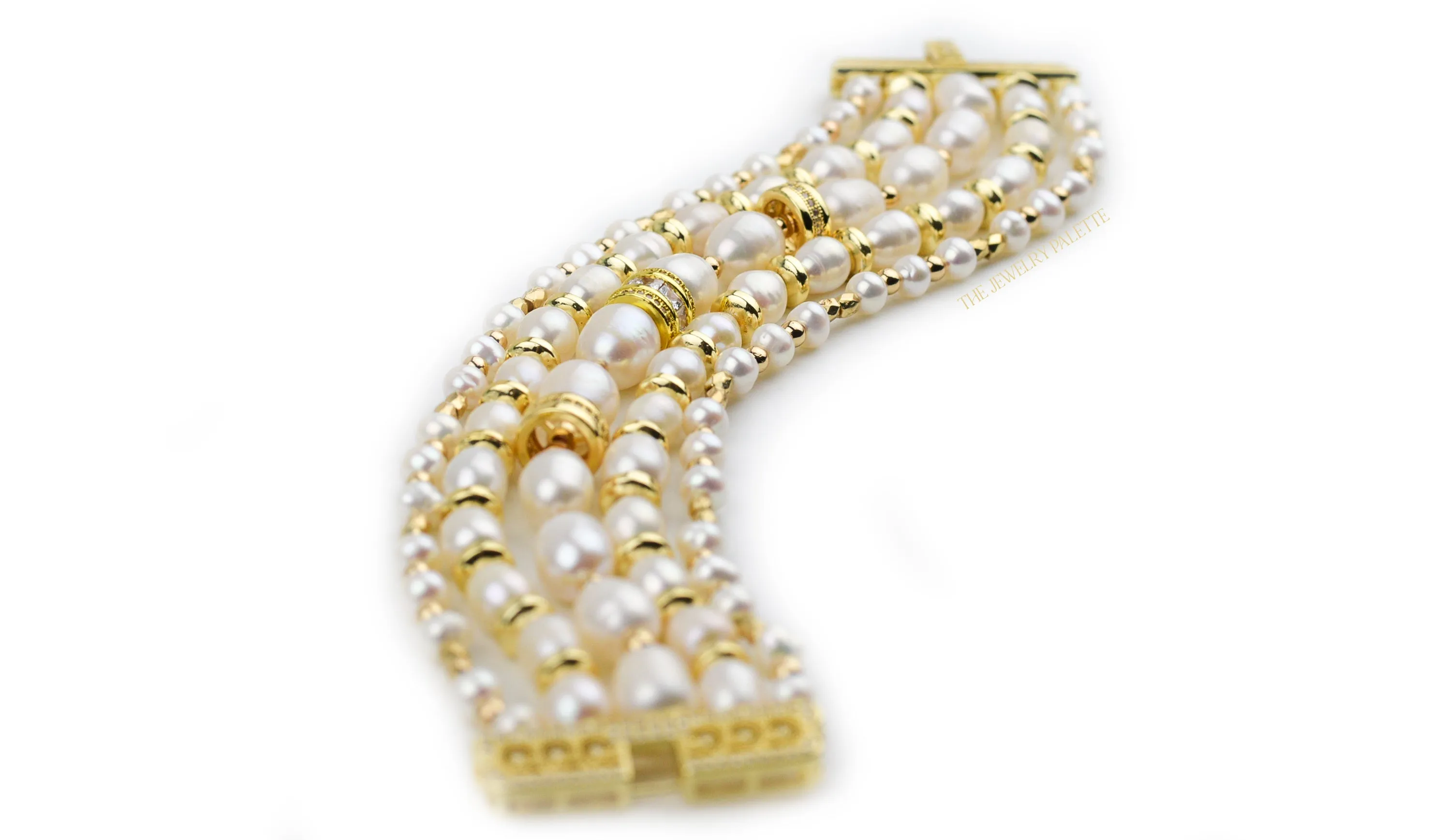 Noor luxe pearl and gold multitier bracelet