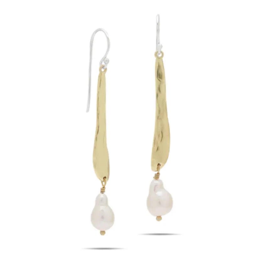 Ode To A Pearl Single Drop Earrings 1.95in