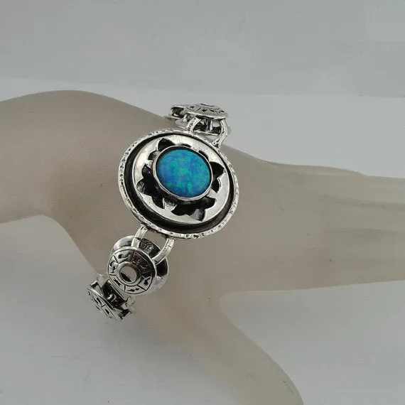 Opal & 925 Sterling Silver Bracelet