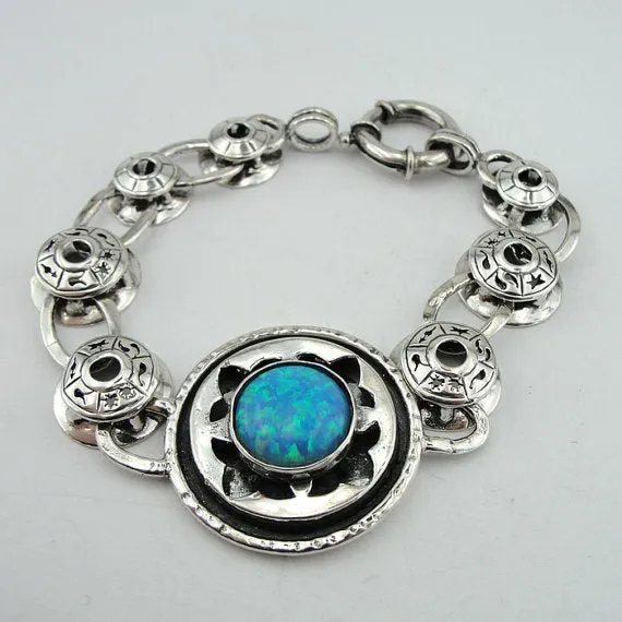 Opal & 925 Sterling Silver Bracelet