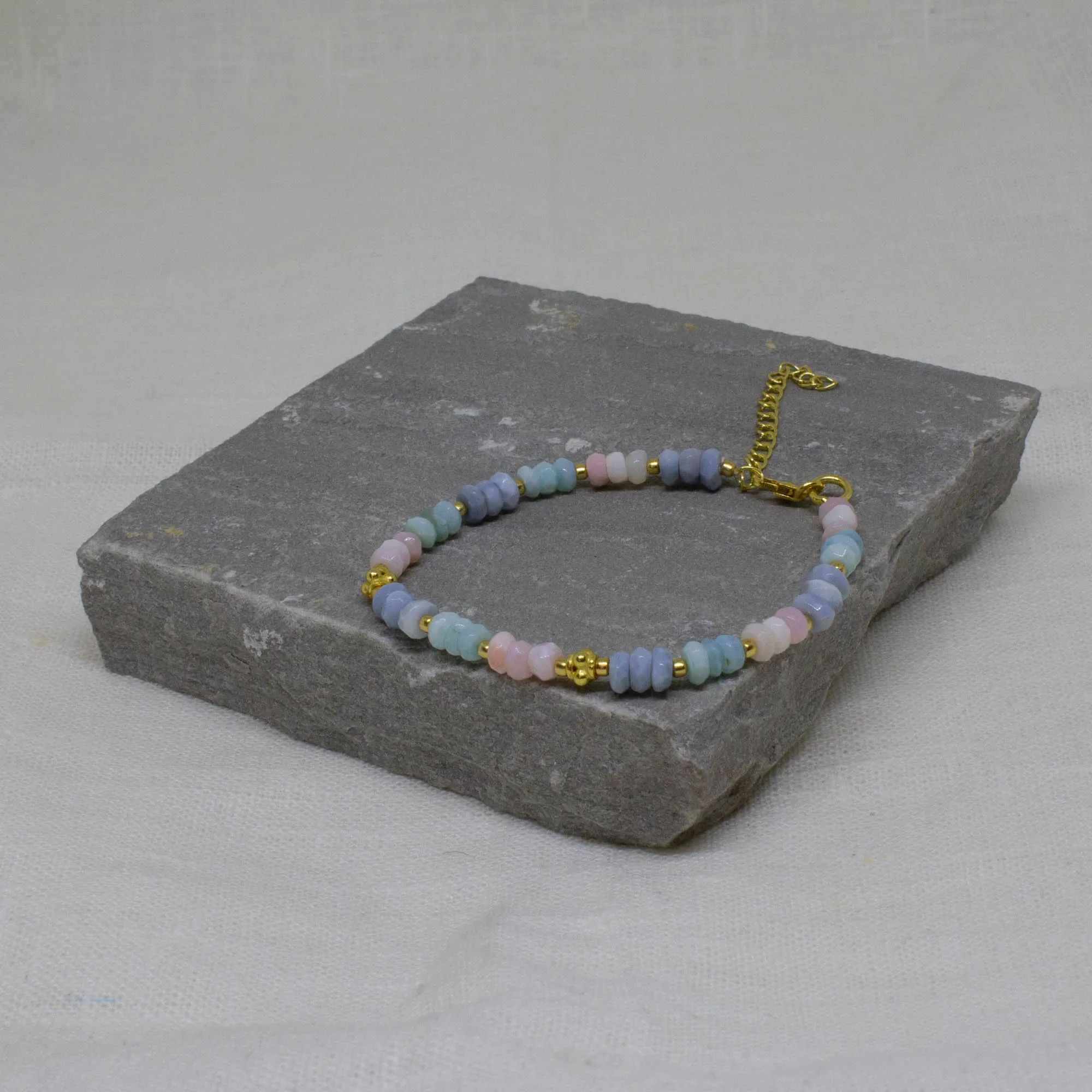 Opal and Gold Beaded Bracelet