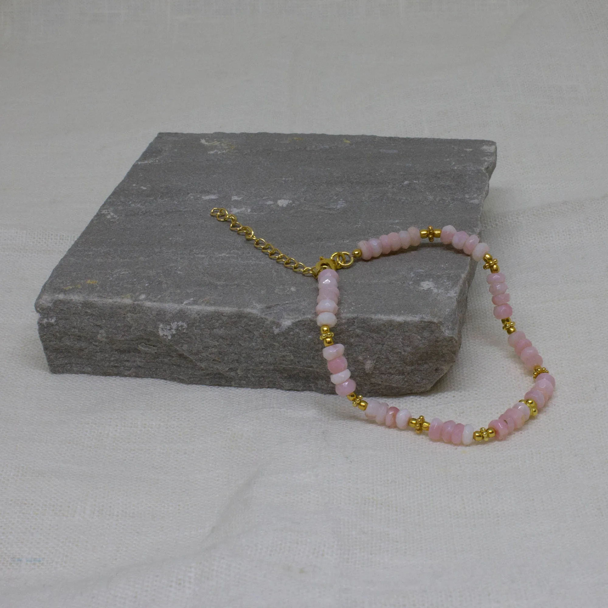 Opal and Gold Beaded Bracelet
