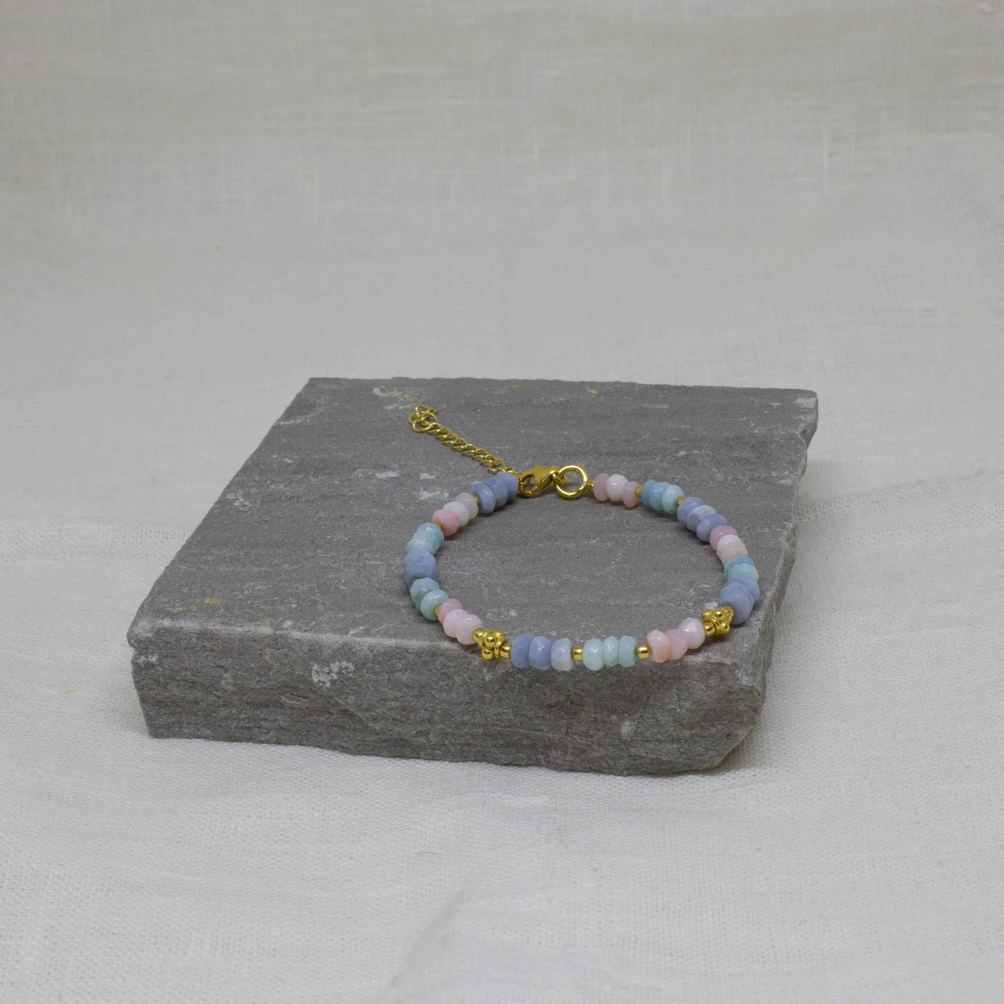Opal and Gold Beaded Bracelet