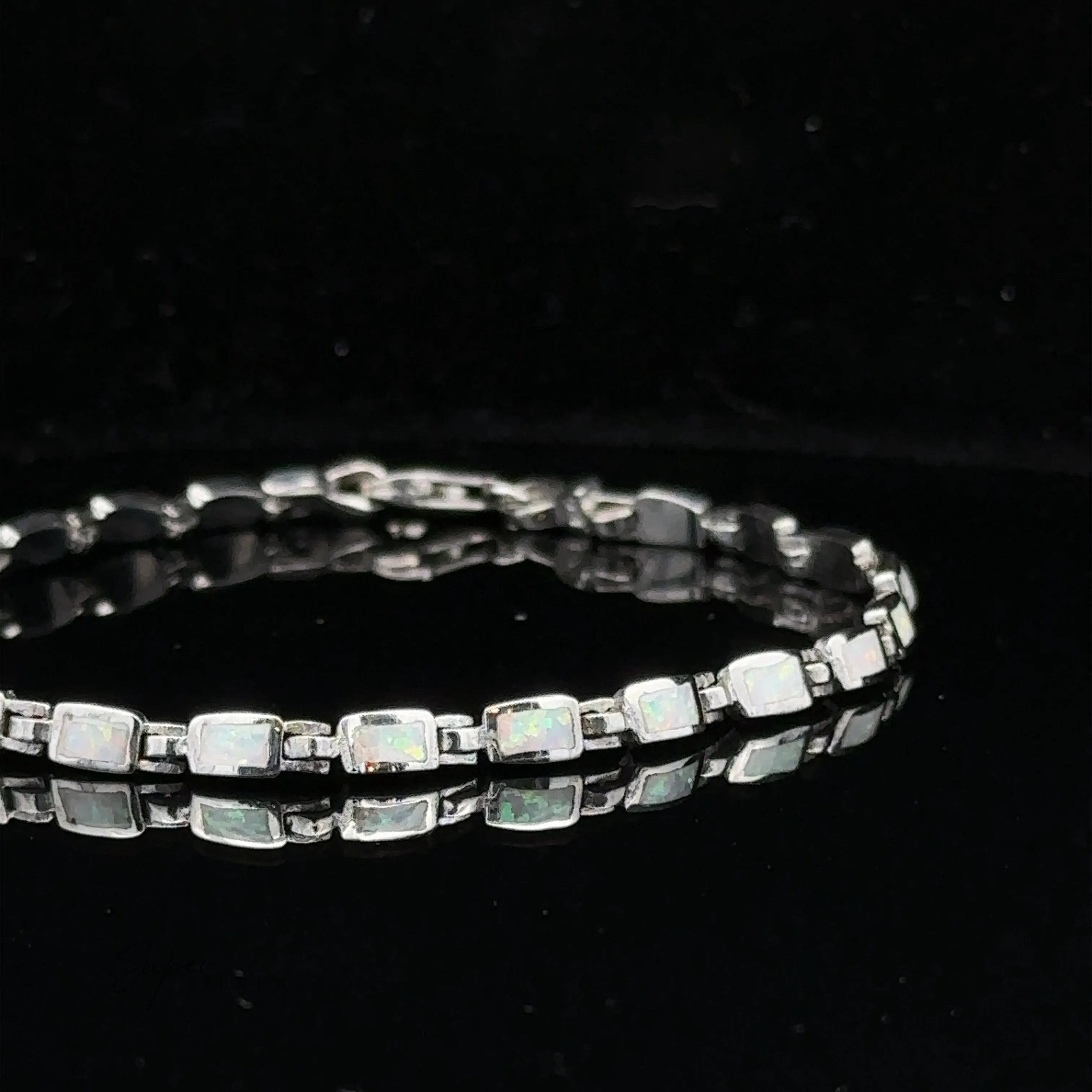 Rectangle Lab-Created Opal Bracelet