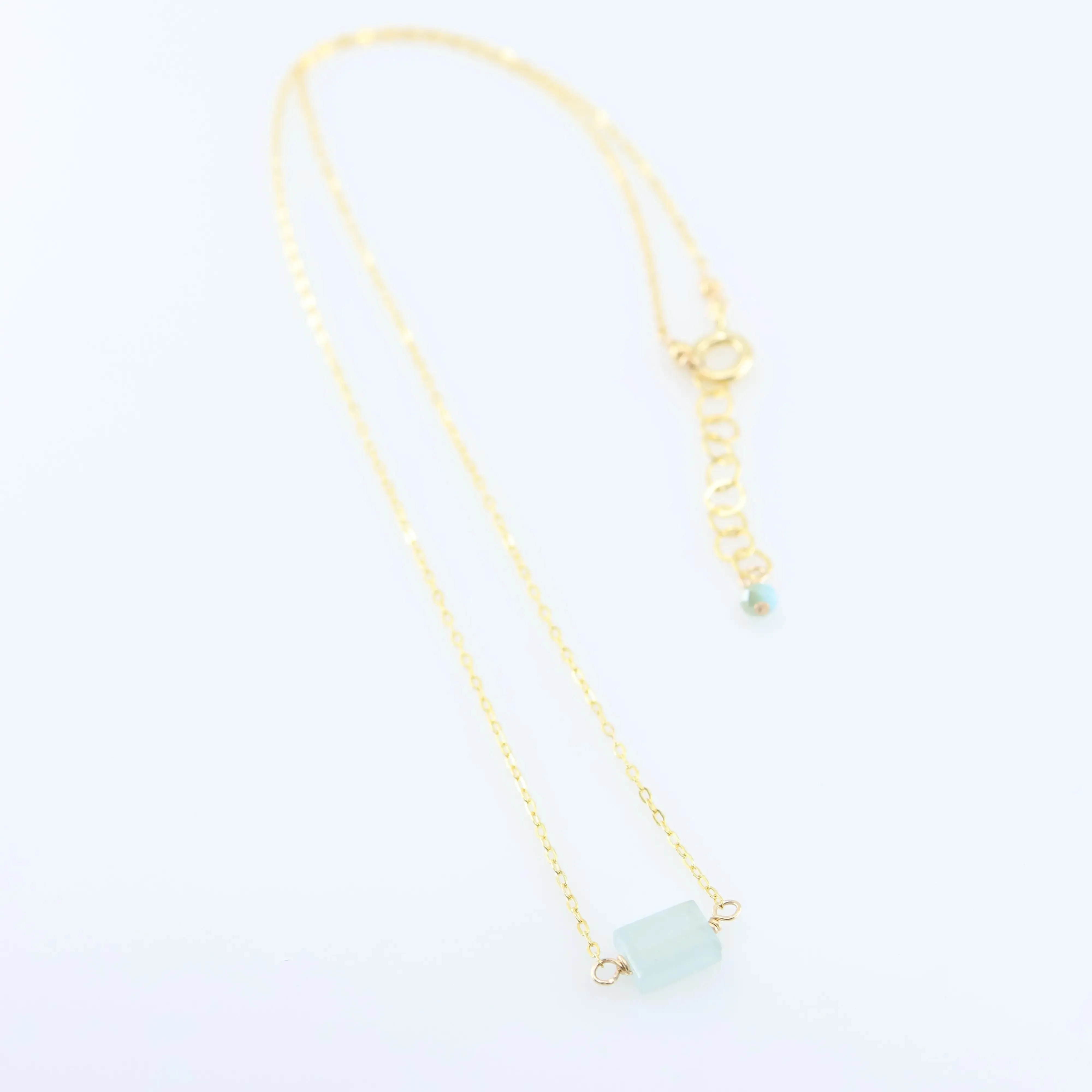 Single Rectangle Gemstone Necklace