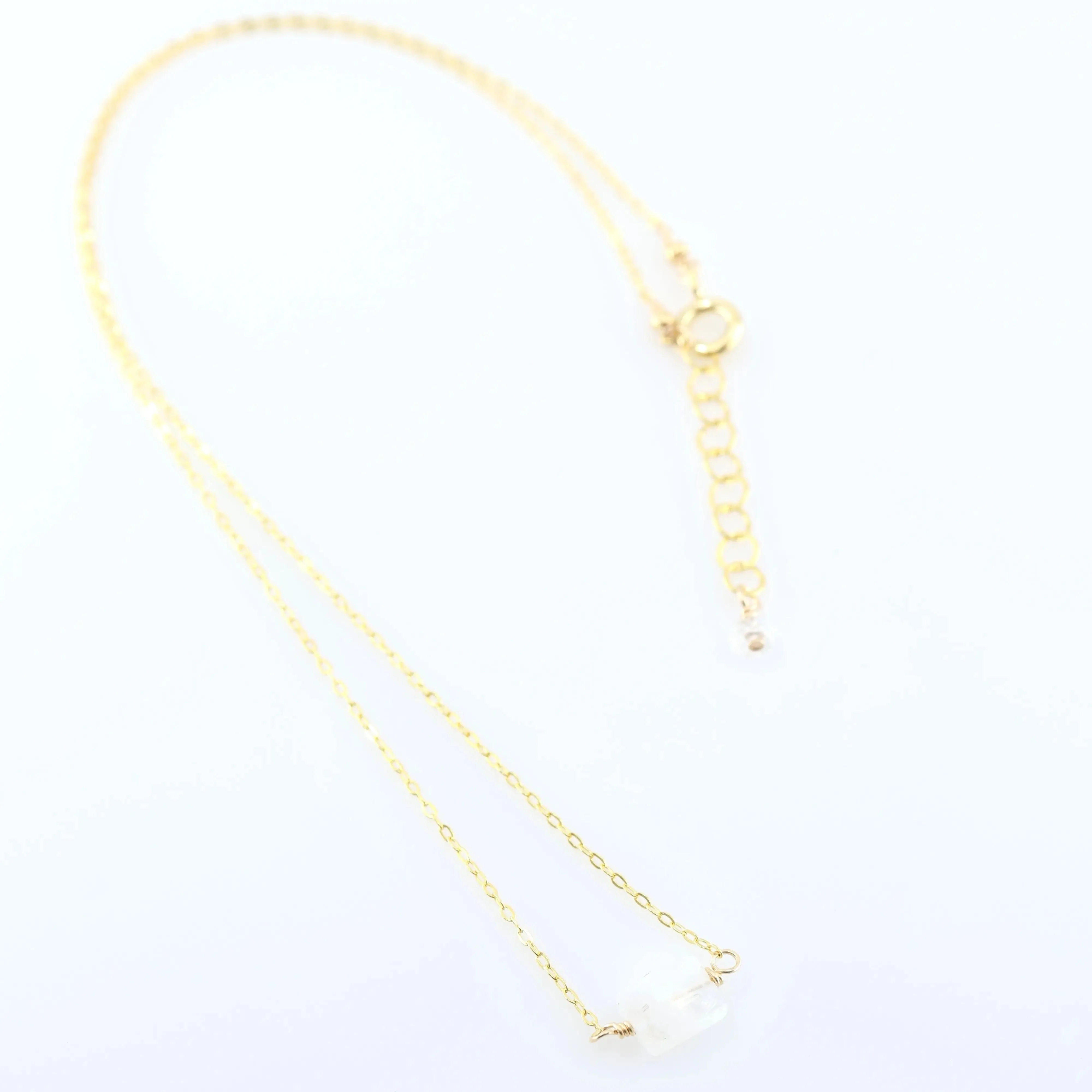 Single Rectangle Gemstone Necklace