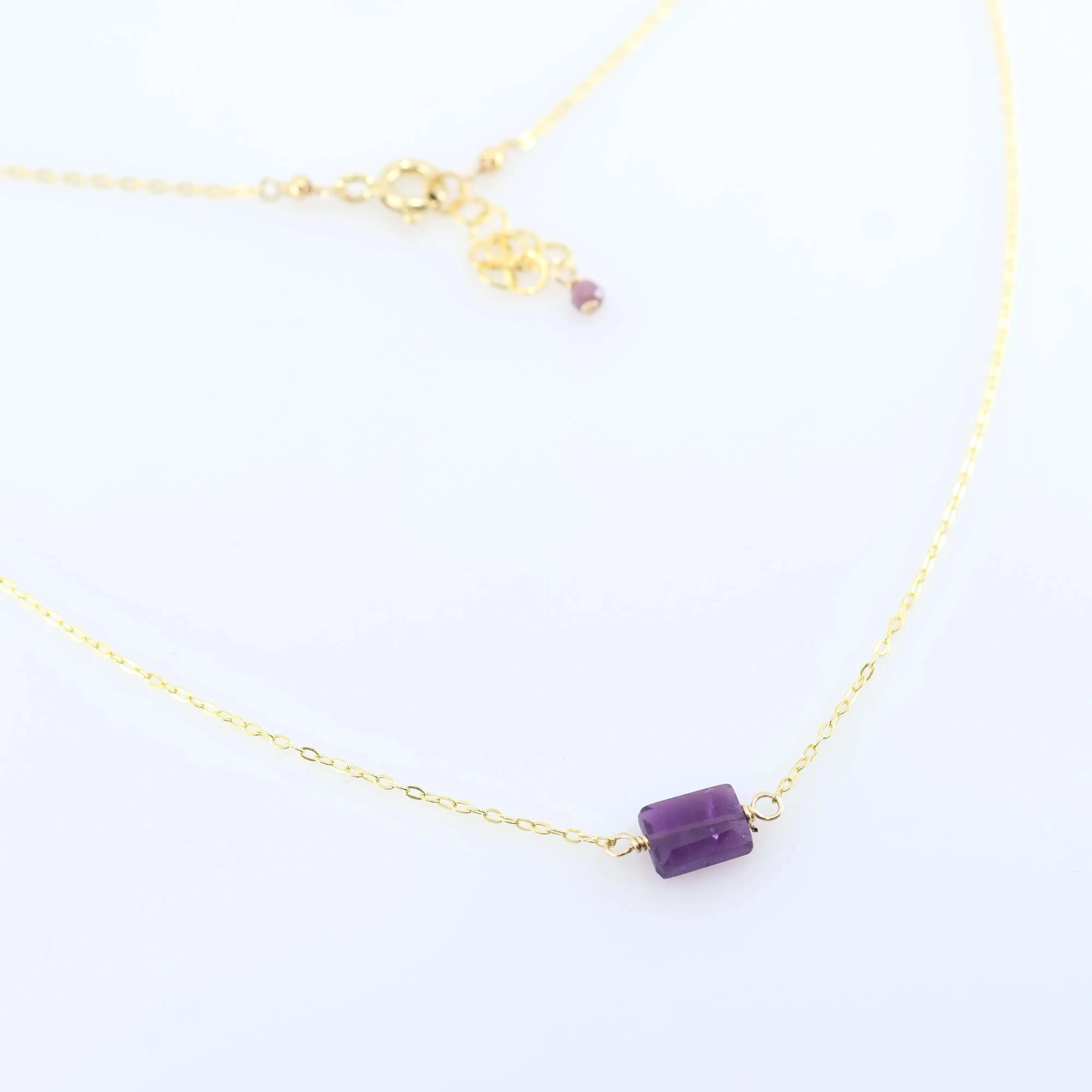 Single Rectangle Gemstone Necklace