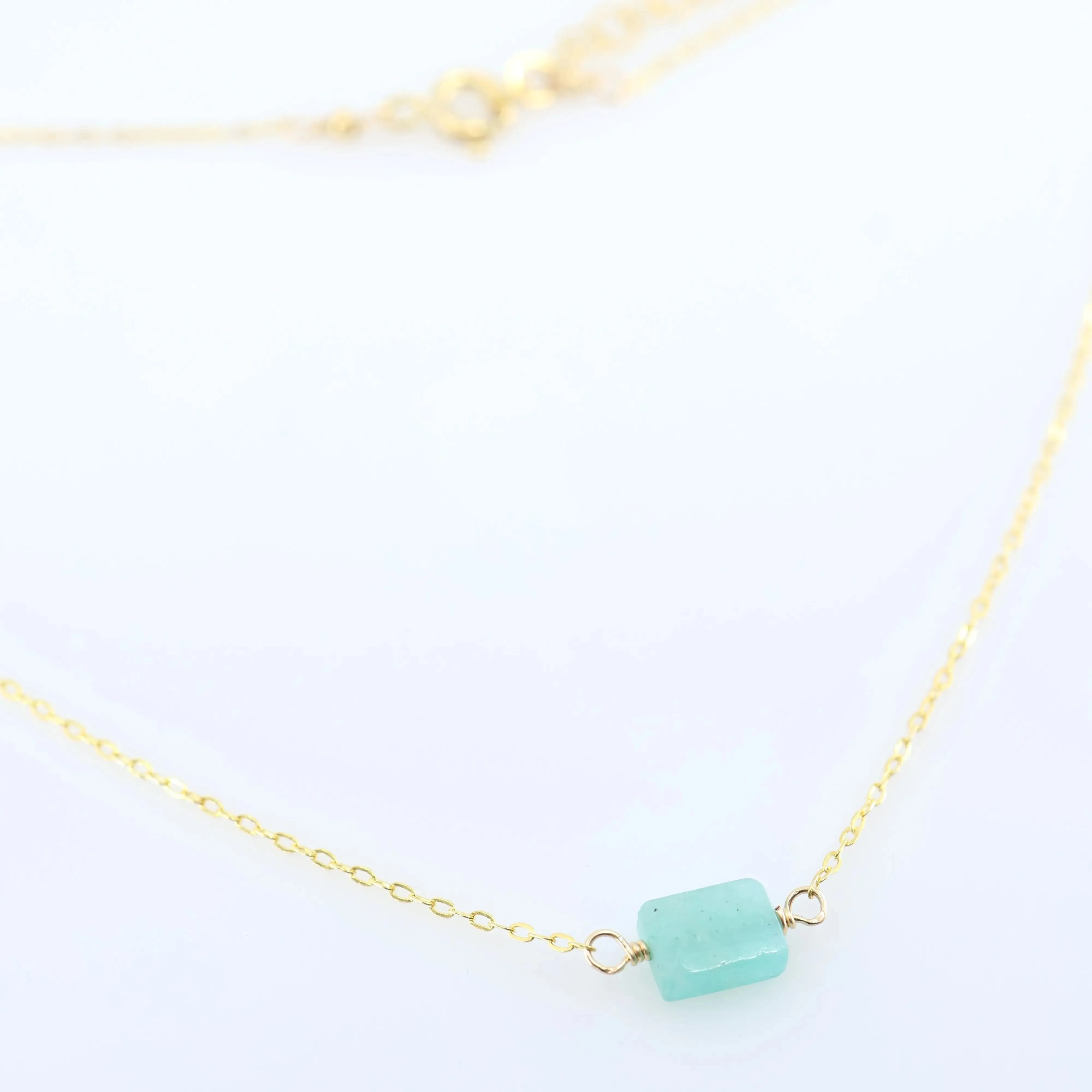 Single Rectangle Gemstone Necklace
