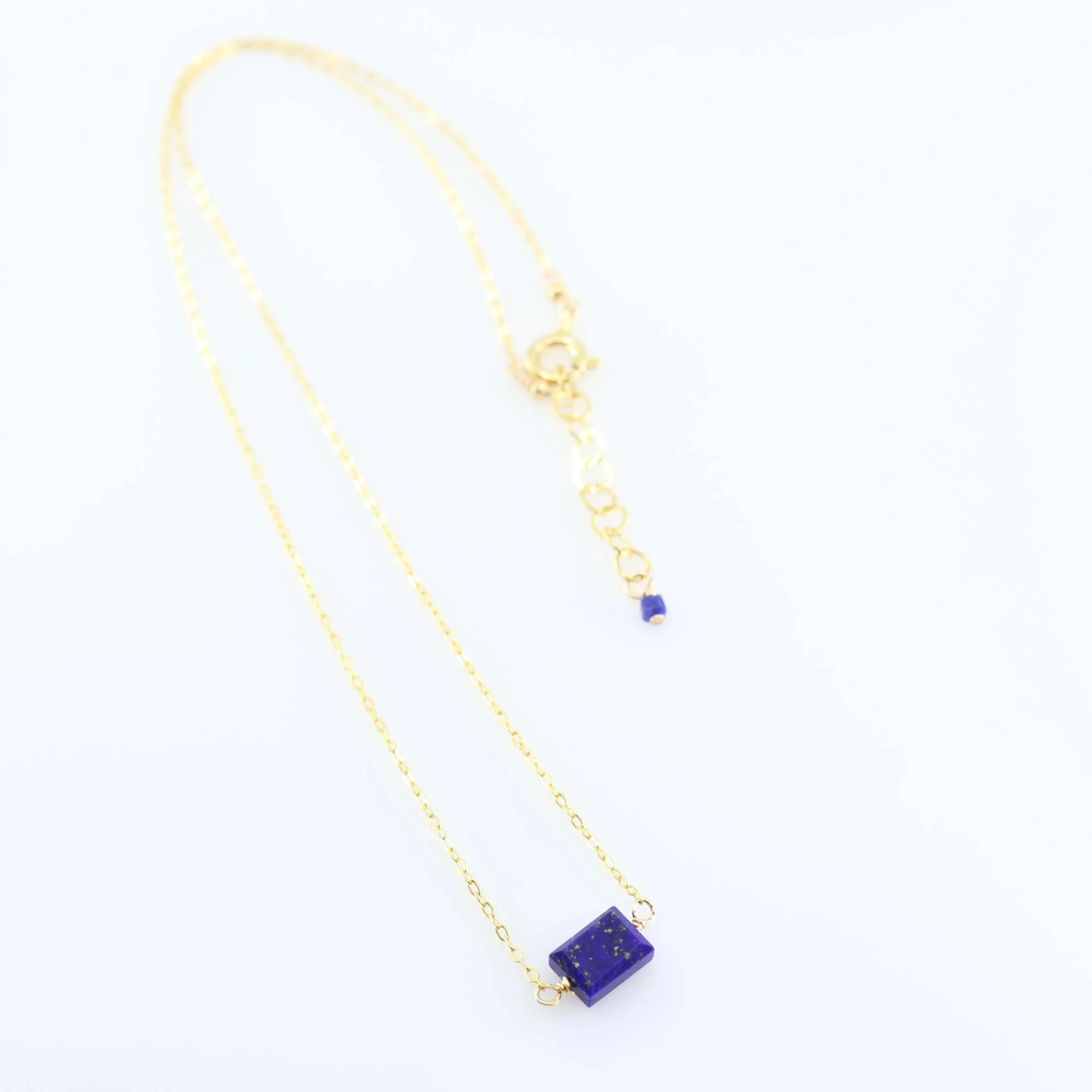 Single Rectangle Gemstone Necklace