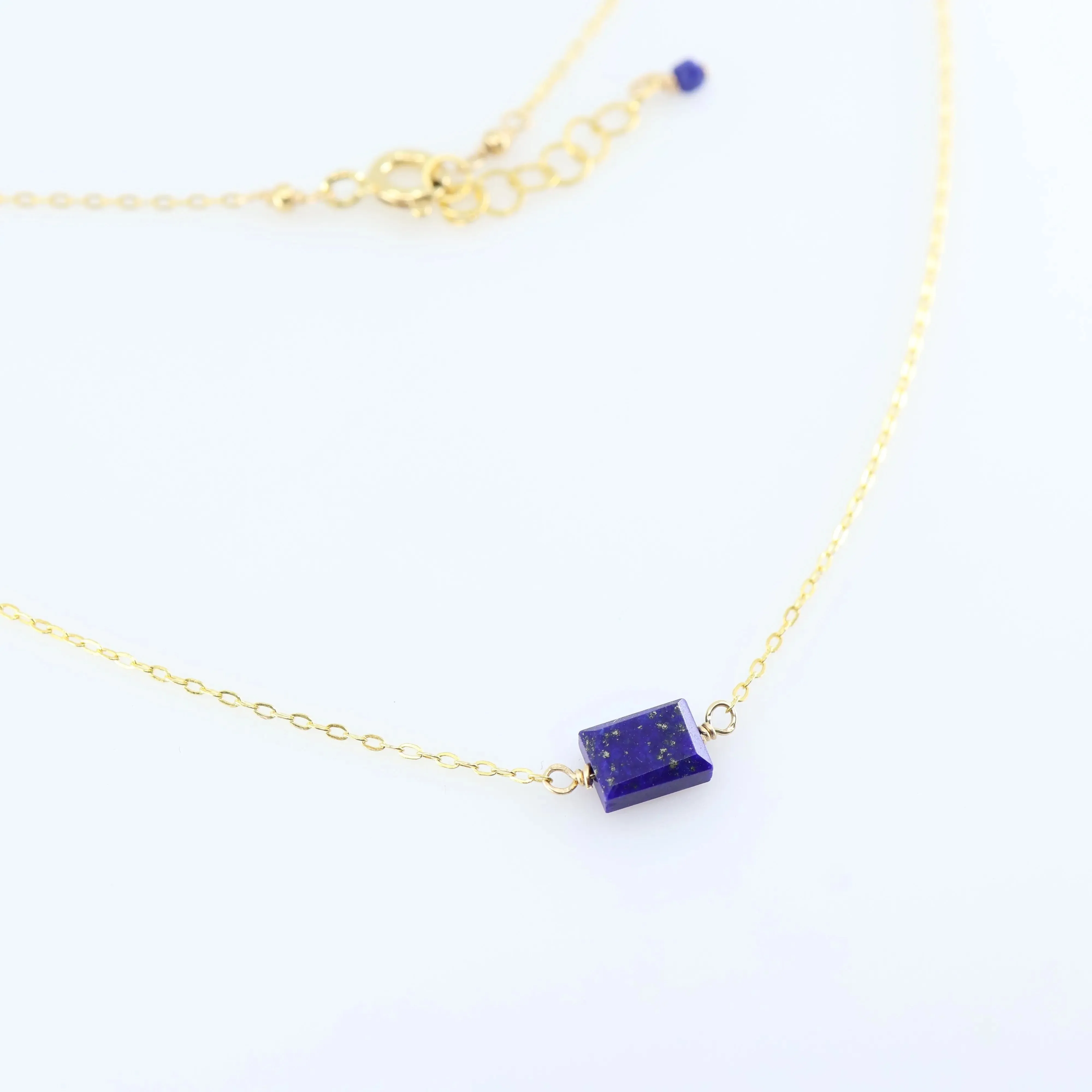 Single Rectangle Gemstone Necklace