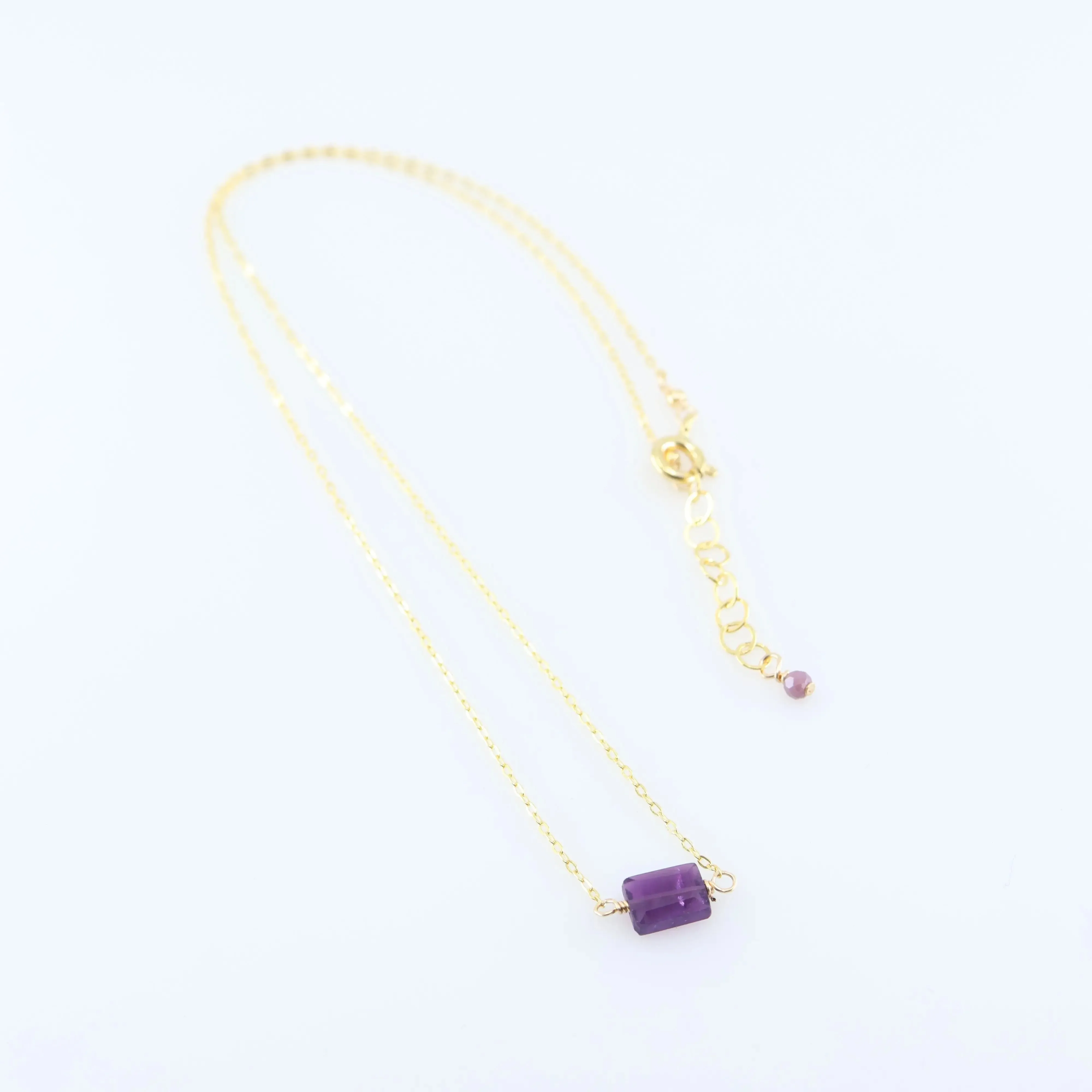 Single Rectangle Gemstone Necklace