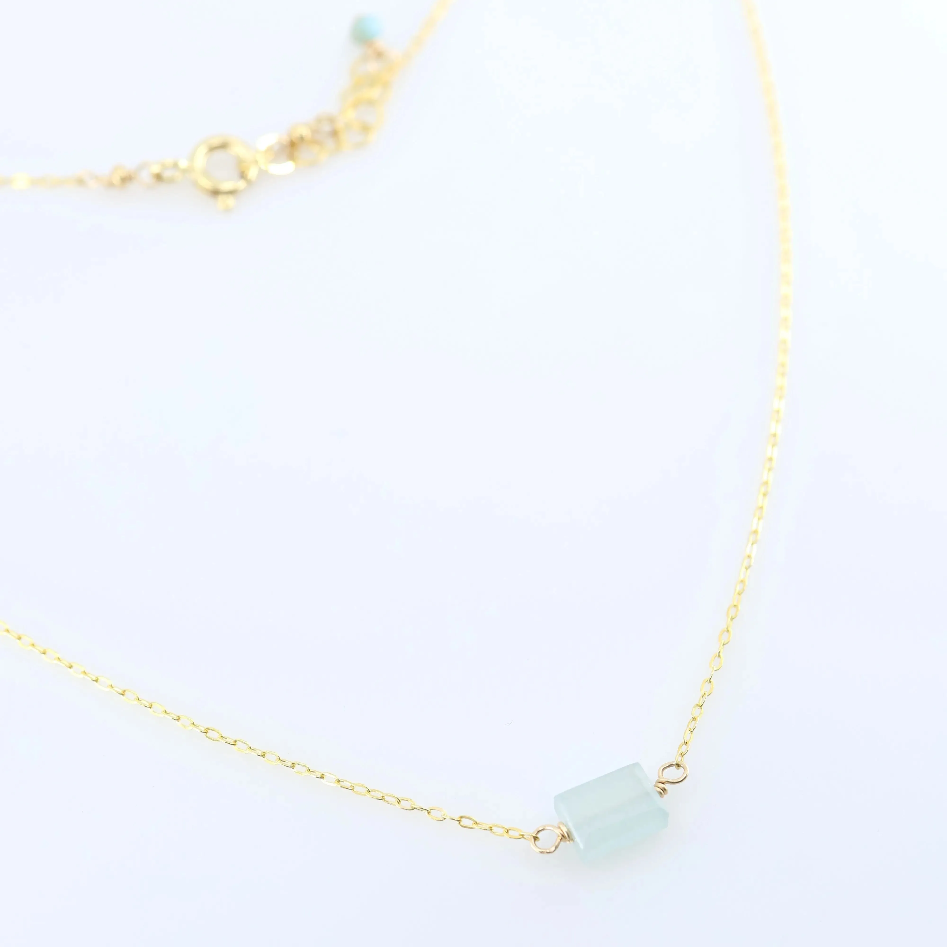 Single Rectangle Gemstone Necklace