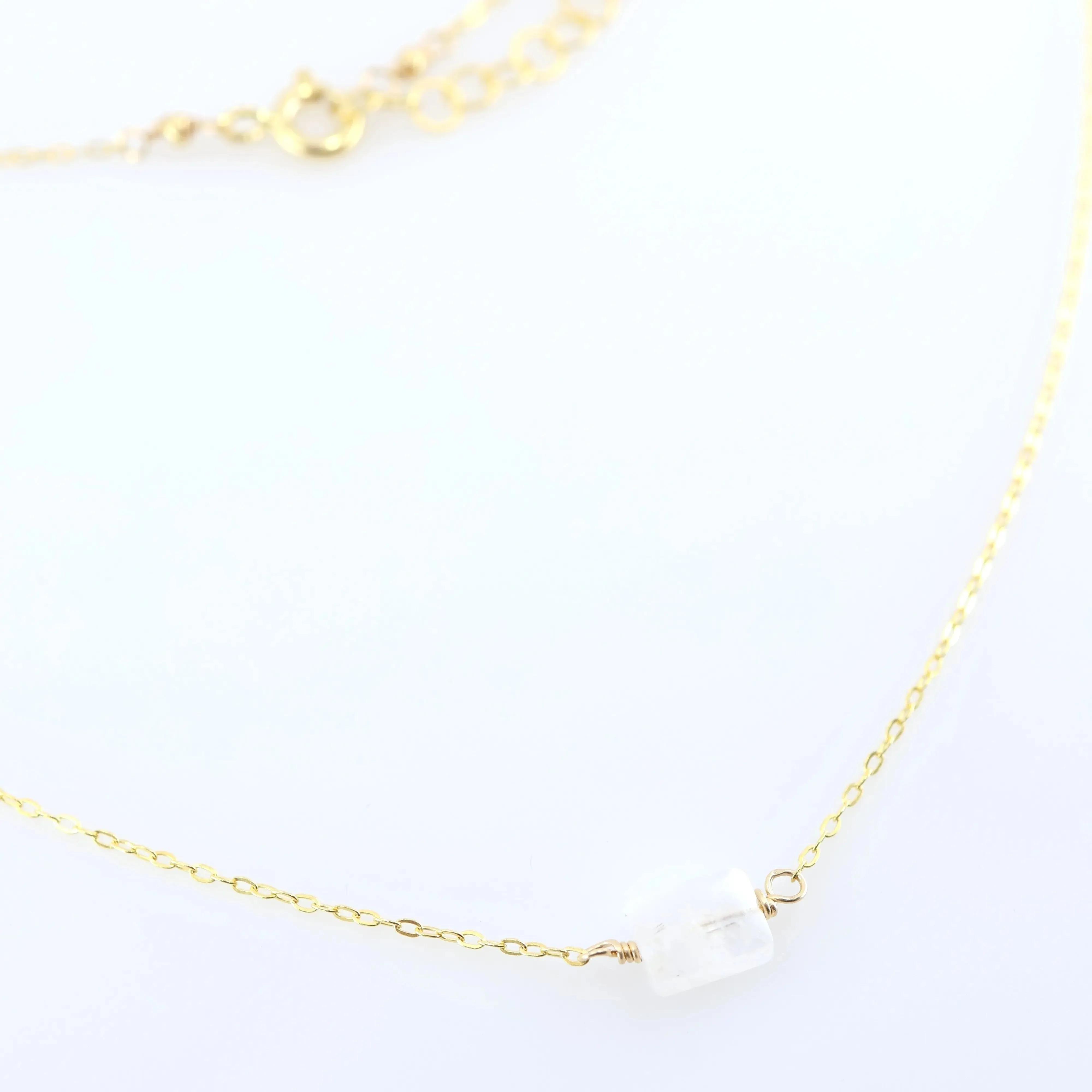 Single Rectangle Gemstone Necklace