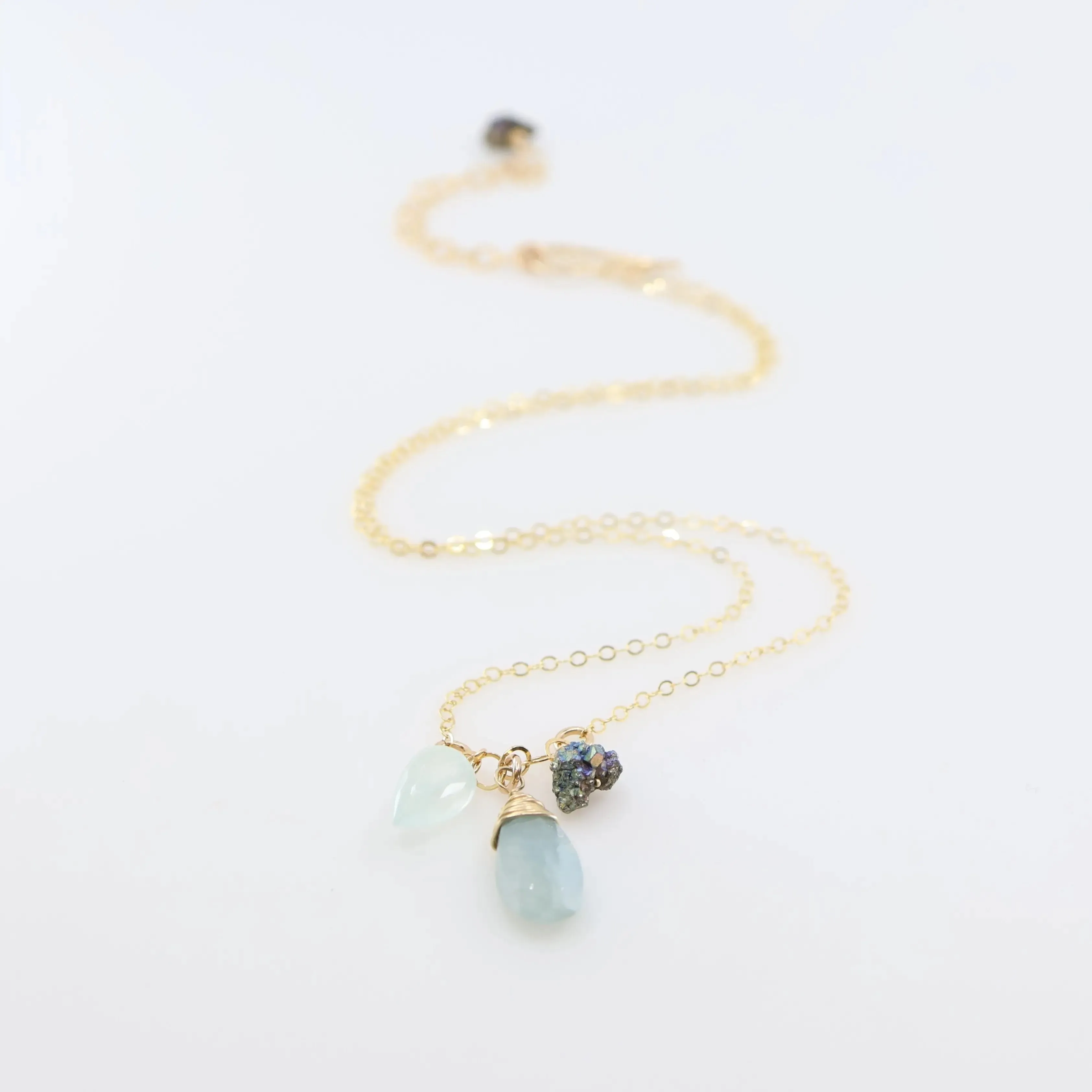 Small Gemstone Cascade Necklace, 3 Variations
