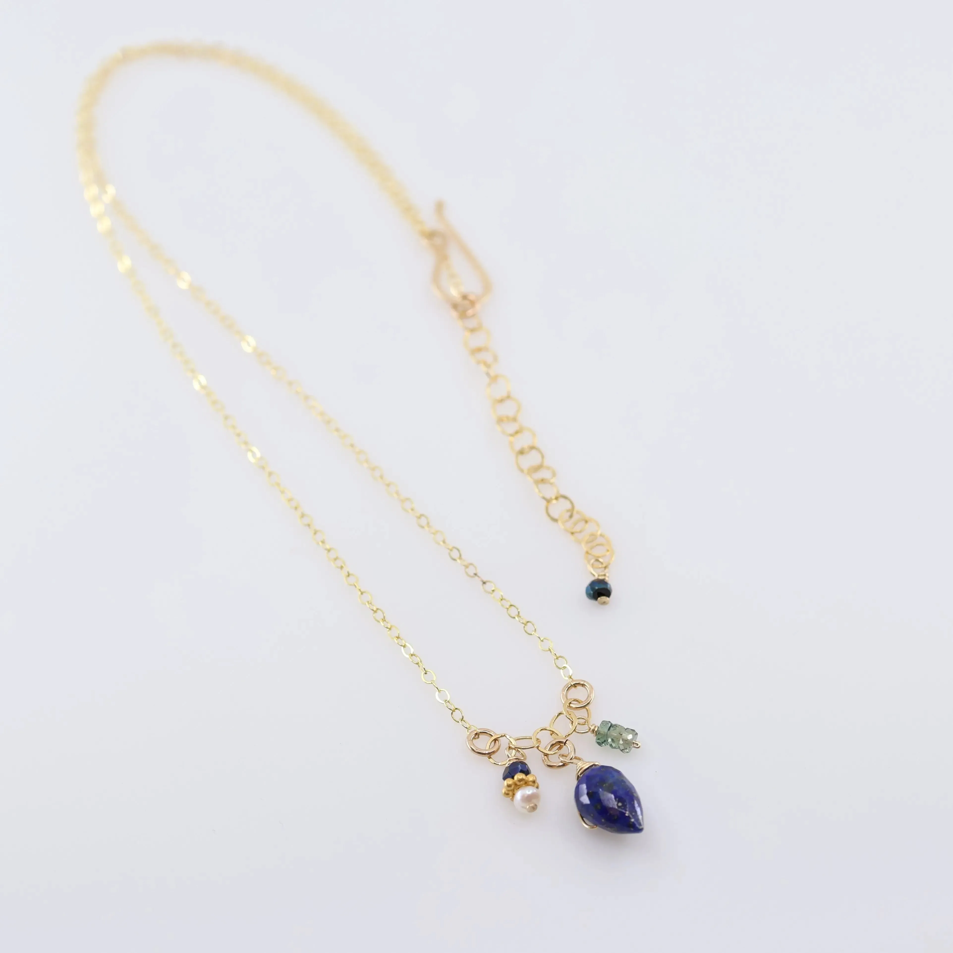 Small Gemstone Cascade Necklace, 3 Variations