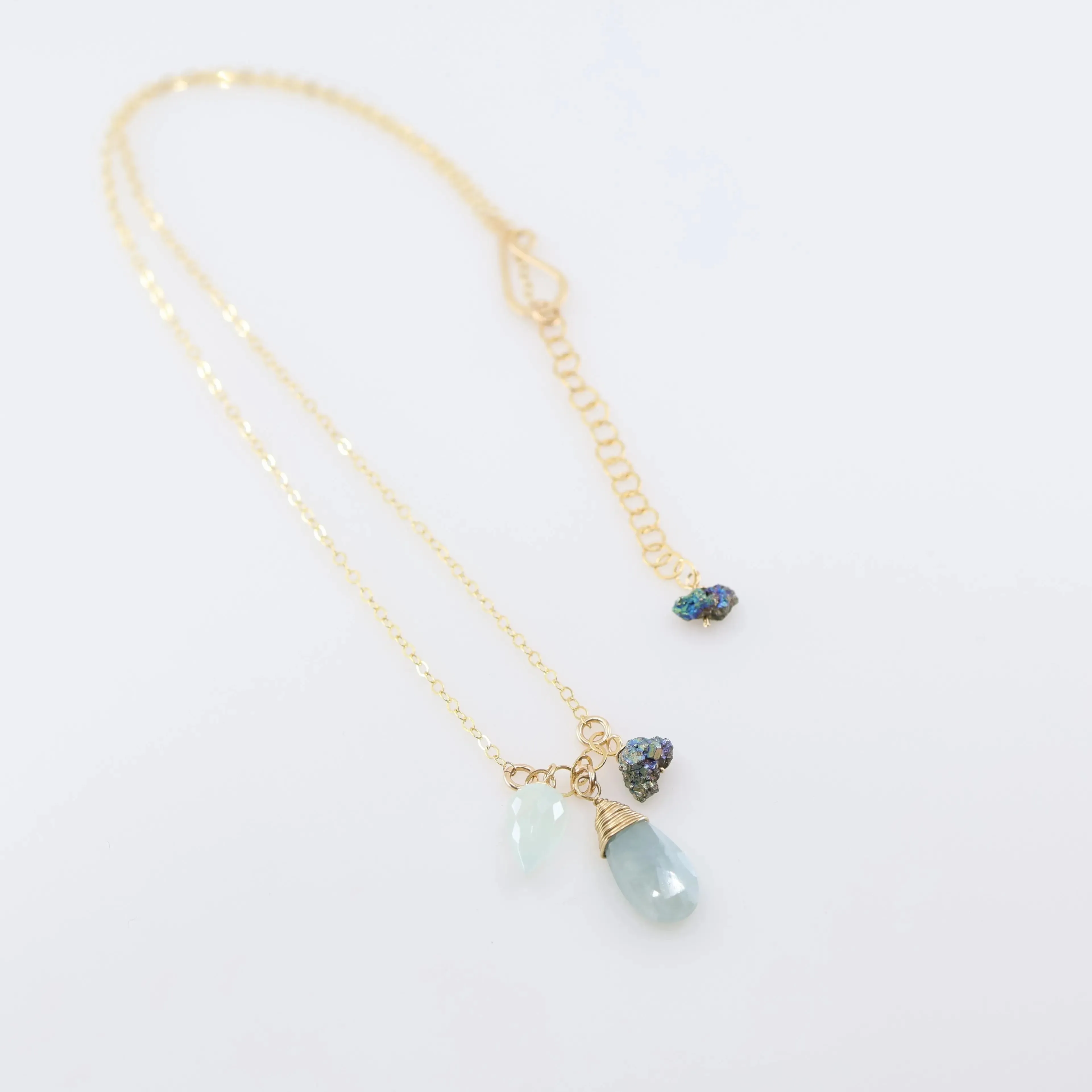 Small Gemstone Cascade Necklace, 3 Variations