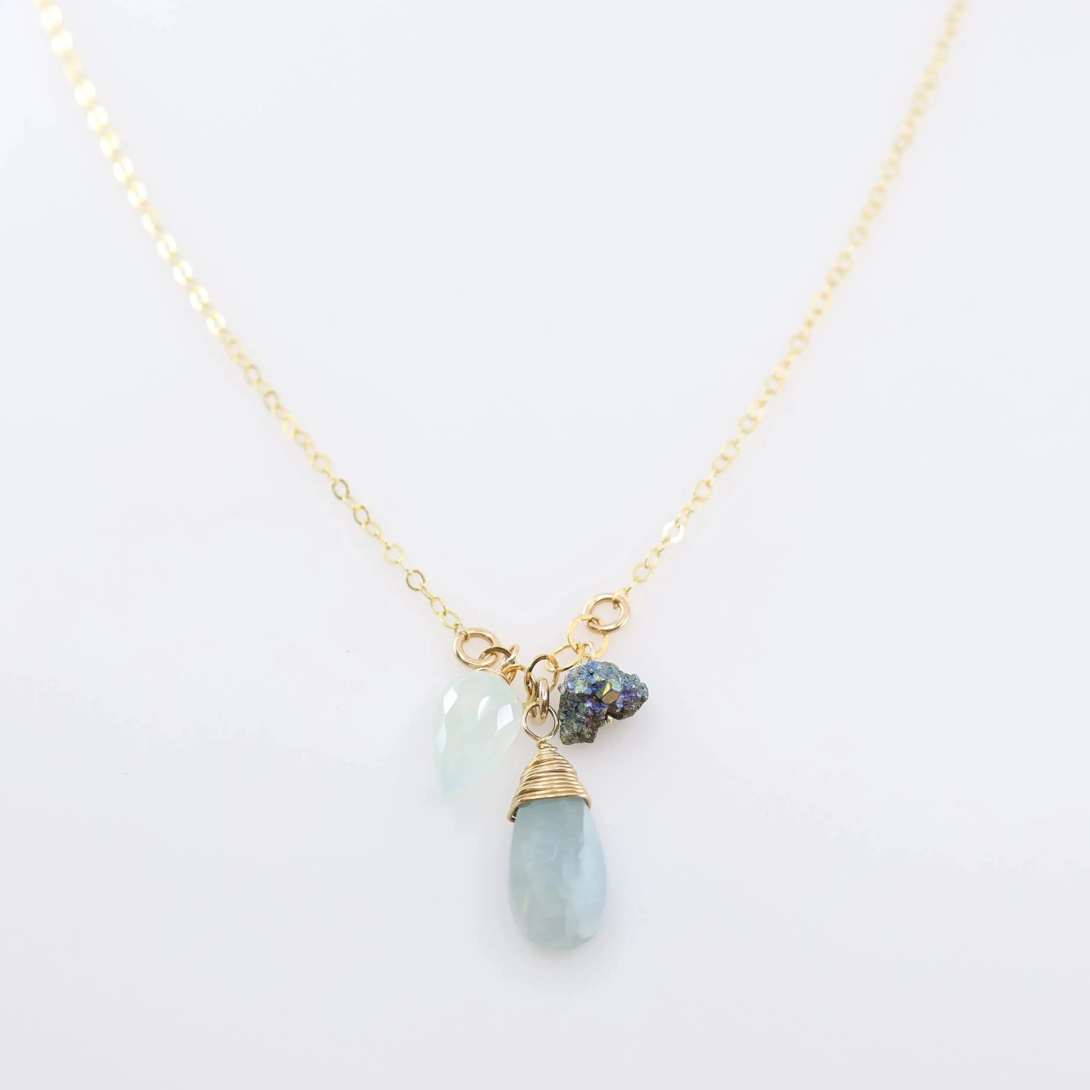 Small Gemstone Cascade Necklace, 3 Variations