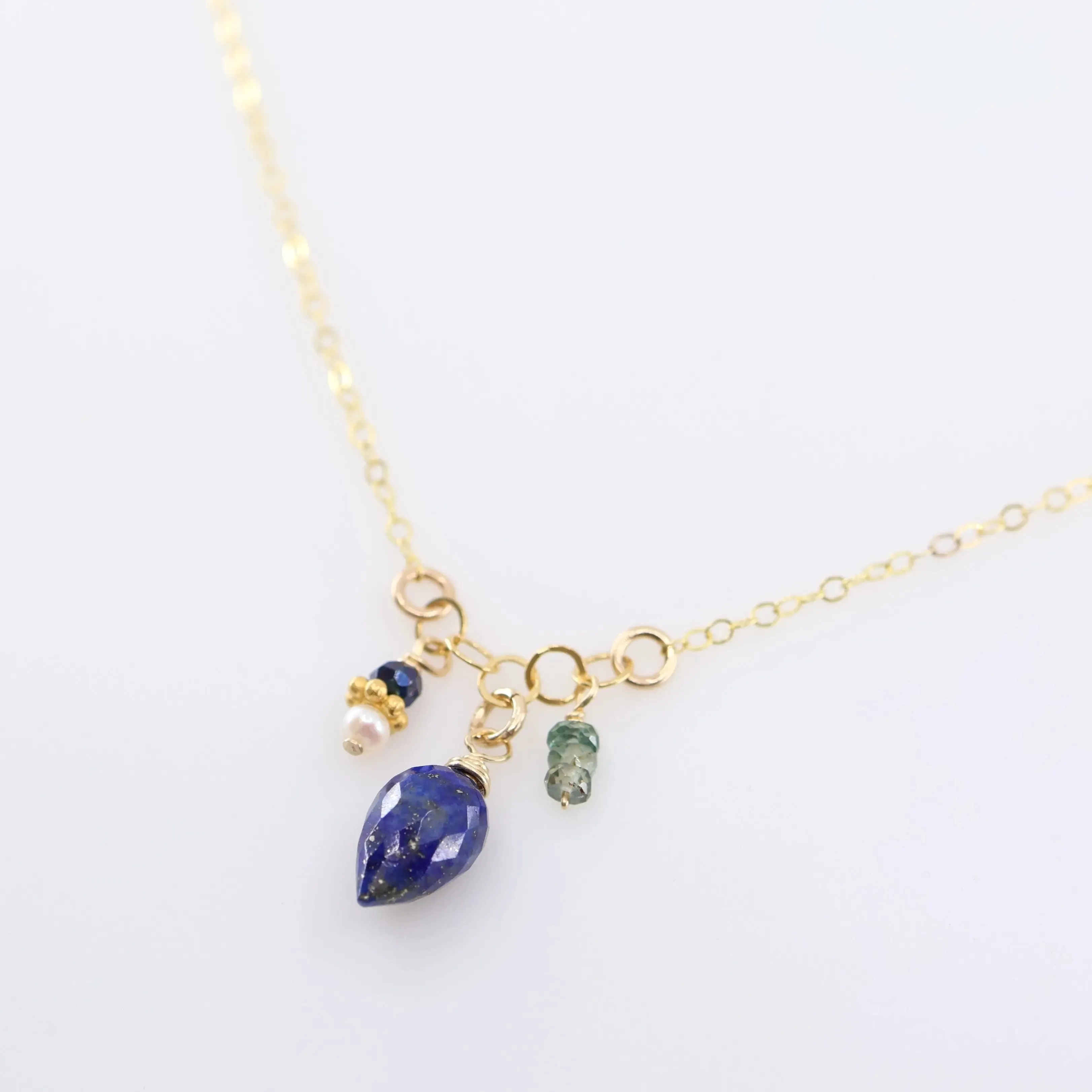 Small Gemstone Cascade Necklace, 3 Variations