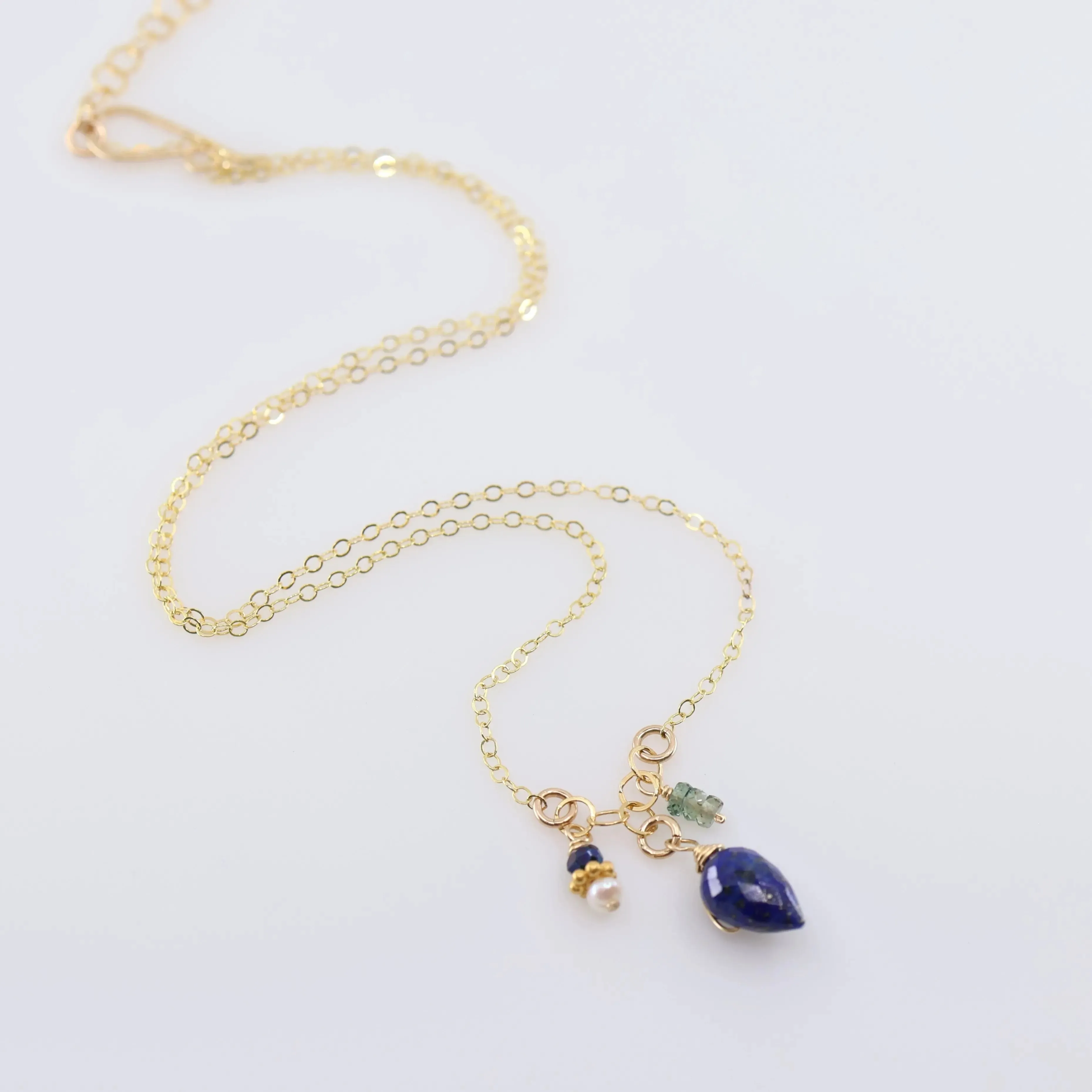 Small Gemstone Cascade Necklace, 3 Variations