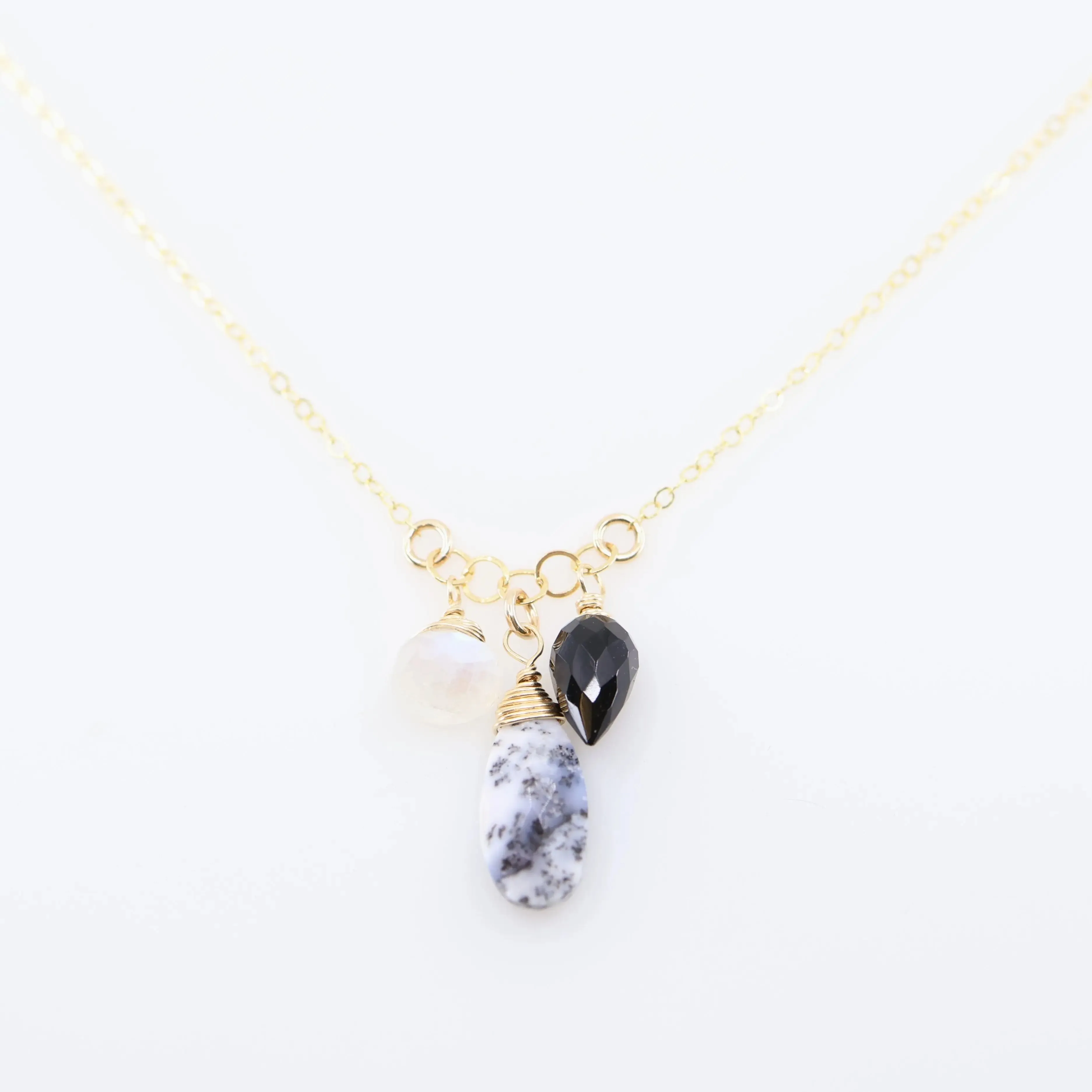Small Gemstone Cascade Necklace, 3 Variations