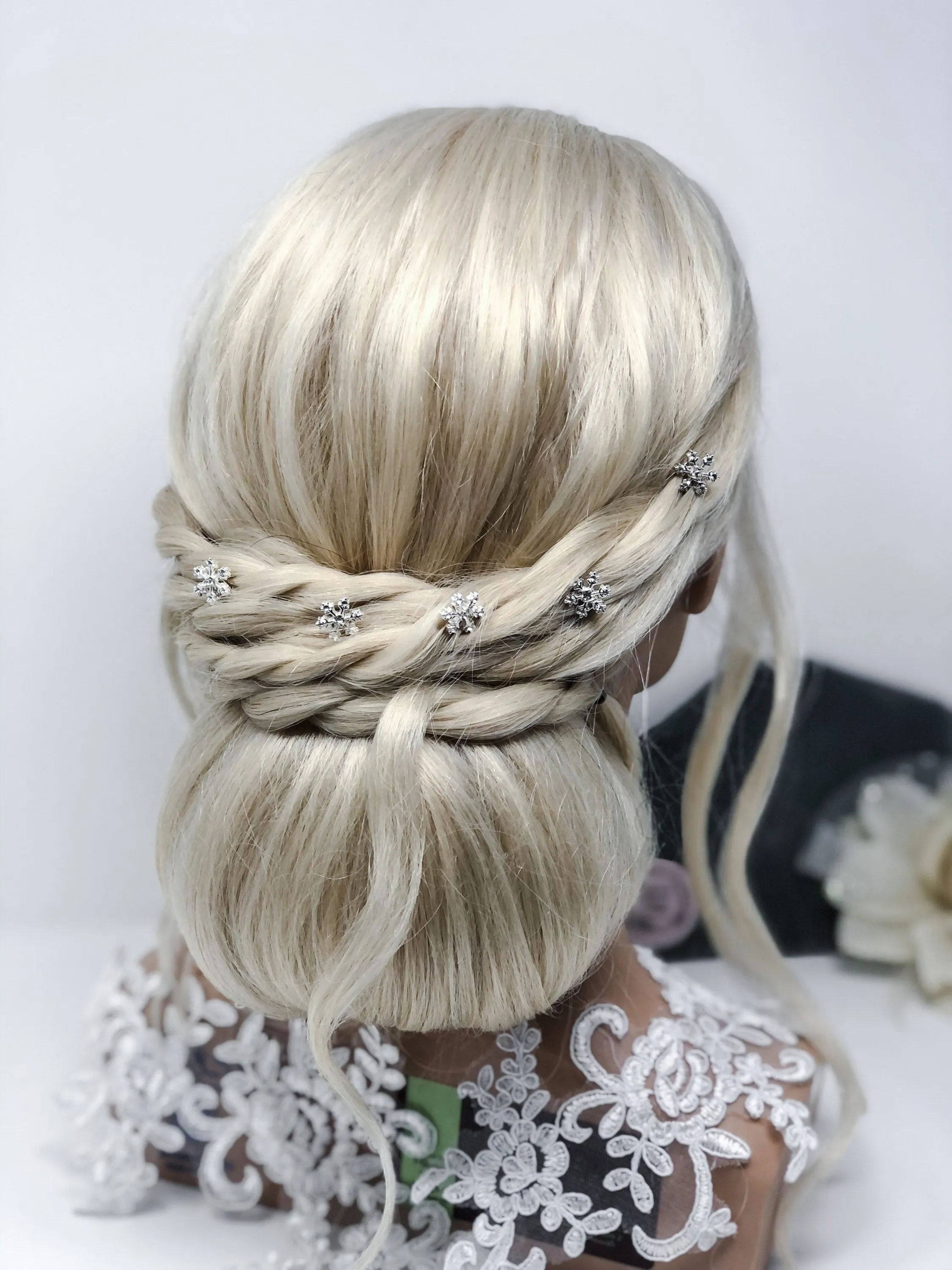 Snowflake Hair Pins, Snowflake Hair Clips, Bridesmaid Hair Pins, Bridal Hair Pins silver