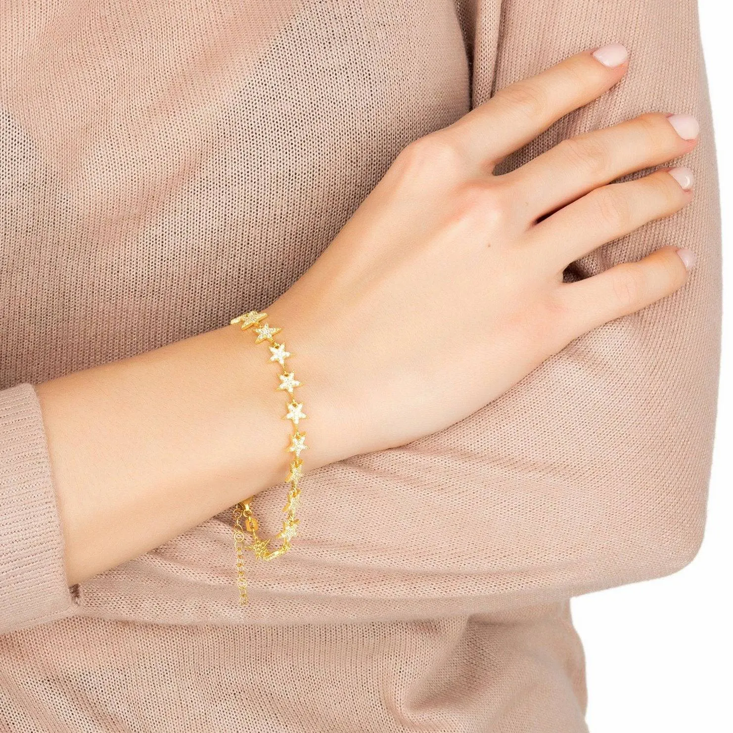 Star Strand Tennis Bracelet Rosegold