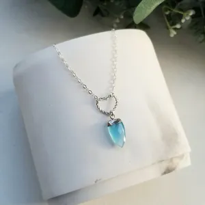 Sterling Silver Heart Pendant Necklace Necklace with Gemstone