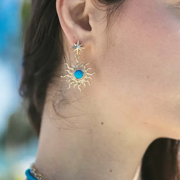 STRONG Sun Rays Earrings in Turquoise
