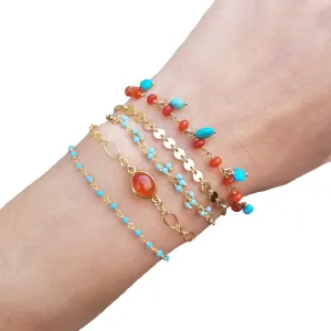 Wrap Bracelet - Turquoise Multi - Gold